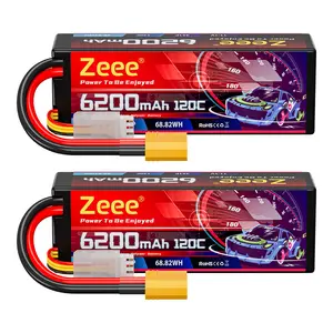 Zeee 3S Lipo Battery 6200mAh 11.1V 120C Hard Case RC Battery with XT90 Connector for 1/8 1/10 Scale Vehicles RC Car Tank Trucks Racing Models(2 Pack) transformer  car kid boy