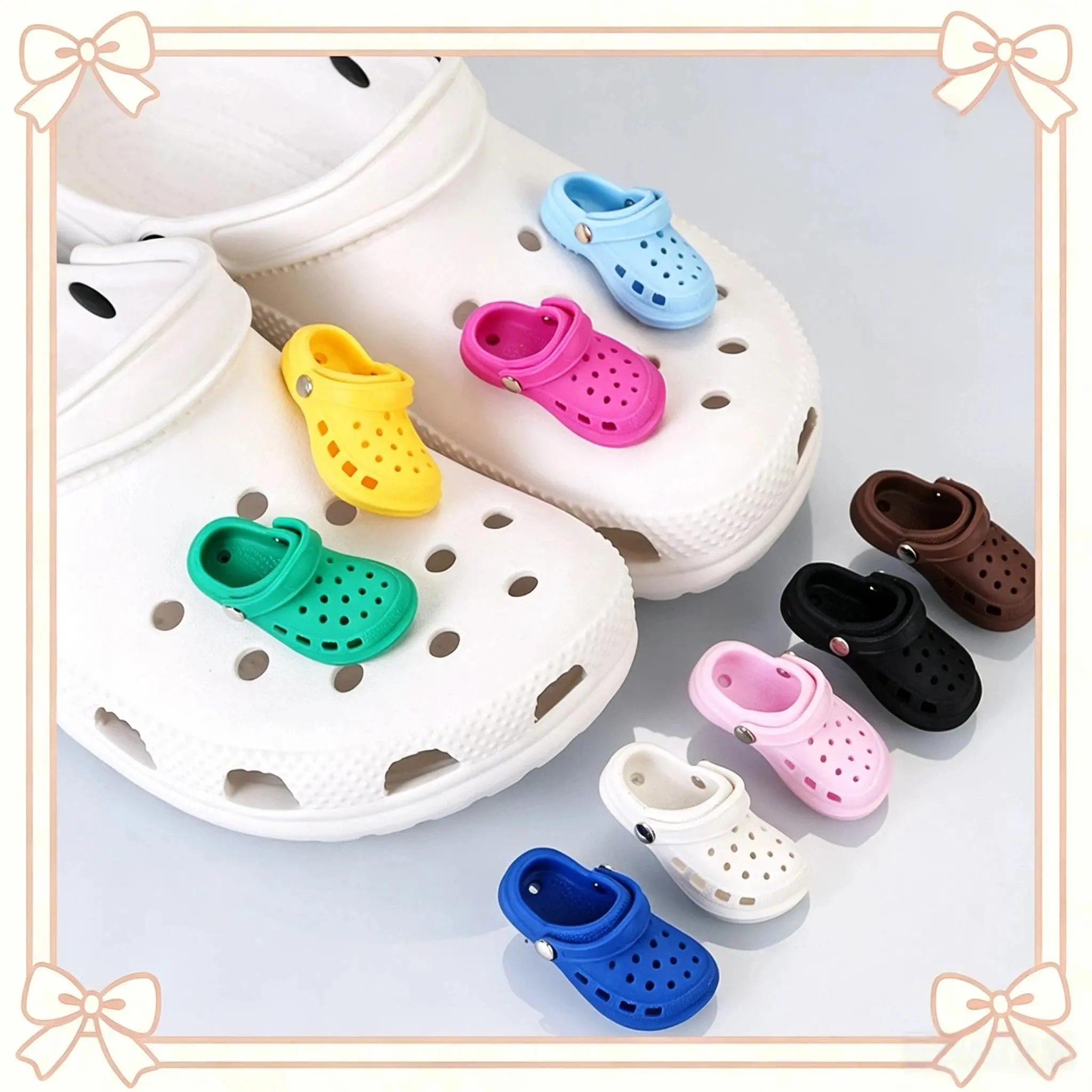 1Pcs Cute Mini Waterproof Plain 3D Shoe-Shaped Charms, DIY Decor Accessories, Party Favor Gifts (Shoes Not Included)