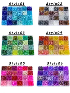 6mm Glass Beads Bracelet Making Kit, Beads Set, 24 Assorted Colorful Glass Beads for Bracelet & Jewelry Making & DIY Crafts, Pride 2025, LGBTQ, Friendship Bracelets