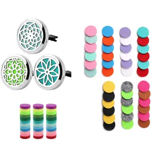3 PCS Essential Oil Car Diffuser Vent Clips + 42pcs Replacement Refill Pads