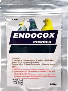 EndoCOX Powder for Pigeons, Canary, Finches, Parakeet, Cockatiels, Parrots, Cage Small Birds, & Aviary Birds