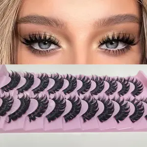Dense False Eyelashes for Cosplay Stage Makeup, Fluffy and Thick Fake Lashes, Hard Stem Design, Perfect for Dramatic Looks, Cosmetic Eyelashes