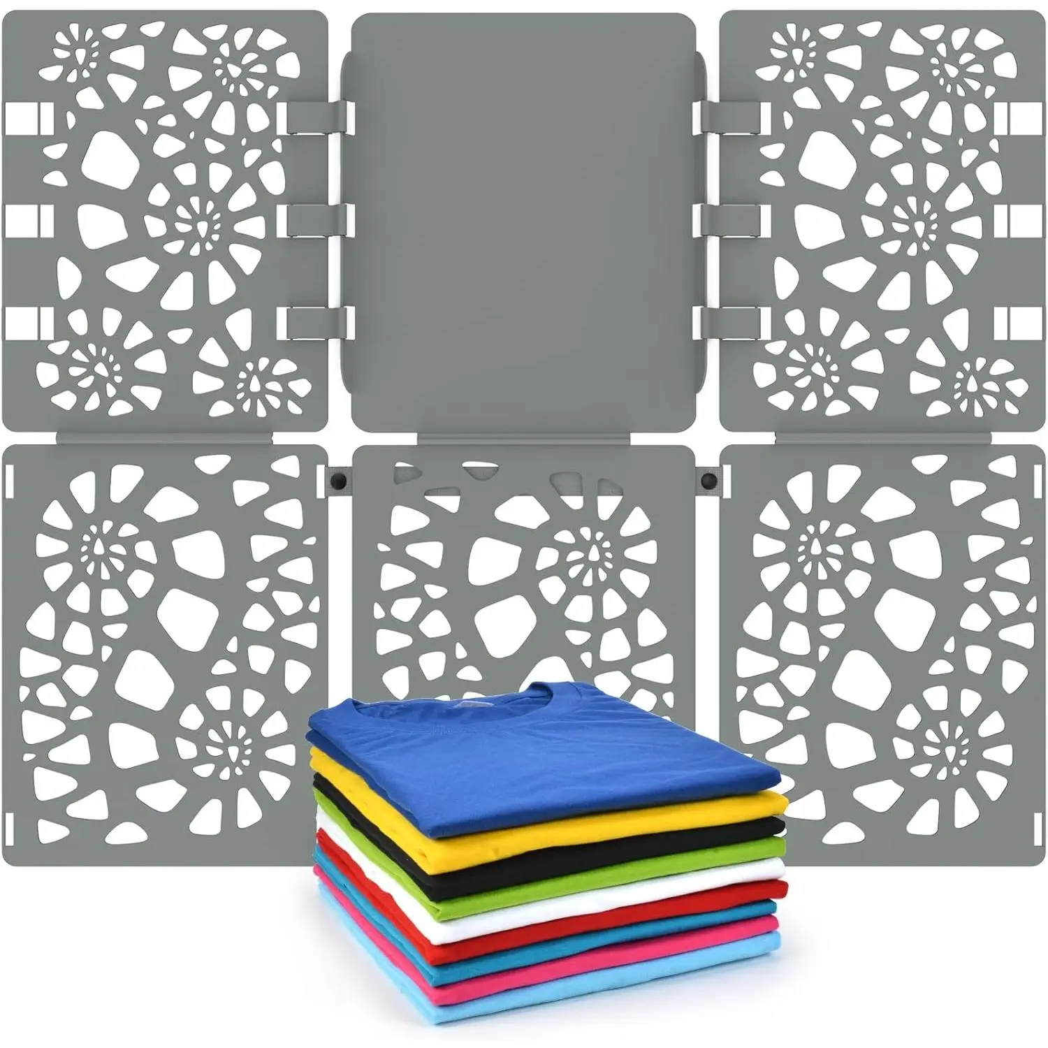 Shirt Folder Board V2 - Durable Plastic Clothes Folding Board Tshirt Organizer T-shirt Folder - Easy and  Folding for Adults and  - Grey