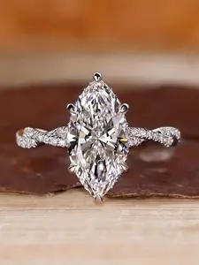 Women's Geometric Design Copper Ring, Elegant Wedding Jewelry, All-Seasons Fashion Accessory, Perfect Gift for Her