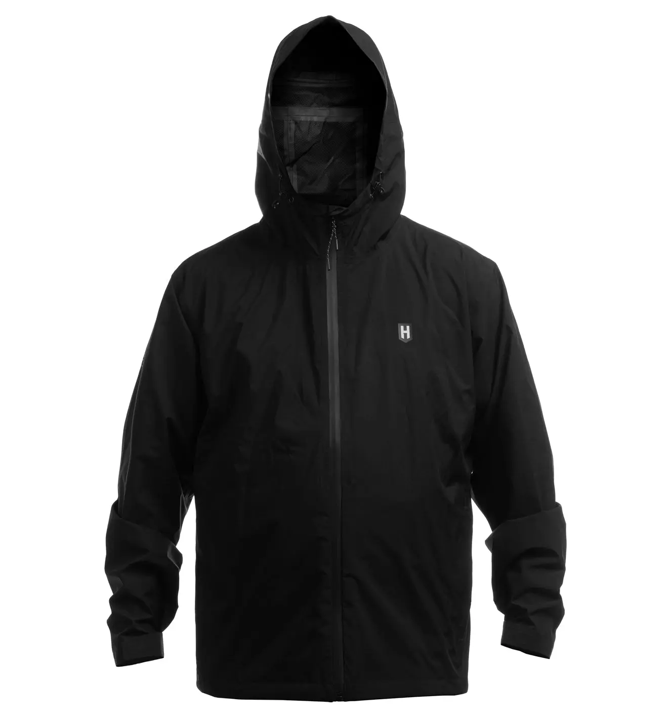 Men's Waterproof Hooded Shell Rain Coat - Lightweight Casual Front Zipper Outerwear for Travel, Packable, Wrinkle-Free, Bonded & Taped, Button-Accented, Zip Pockets, Outdoor Fashion, Standard Sizing, Bonded And Taped, Outdoors