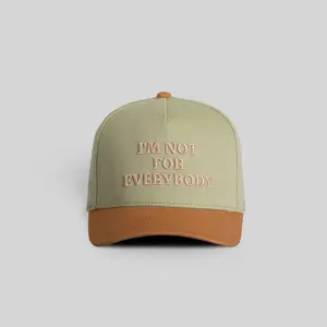 on I'm Not For Everybody Twill Trucker Hat Sage | trucker hat | twill | snapback | adjustable | embroidered | casual | unisex | wheat | dad hat | streetwear | outdoor | sports | Trendy Hat 2026 | Streetwear Headwear | Fashion Cap | Summer Hat