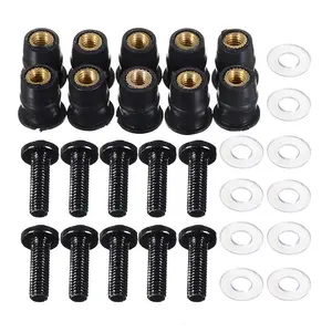 10pcs M5x16mm Motorcycle Windscreen Windshield Bolts Screws Nut Fastener for Honda Suzuki Yamaha Kawasaki