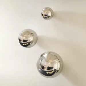 Z Gallerie Chrome Wall Spheres - Set of 3 Decor Ornaments Steel Metal