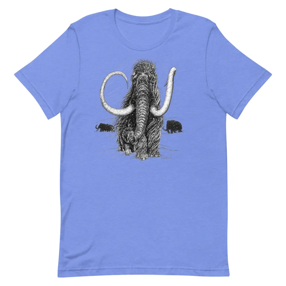 Wooly Mammoth with Calf T-Shirt | Mastodon Tee | Ice Age Animal Tee | Prehistoric Tee | Hand Drawn T-Shirt | Bonnie Curnock Original