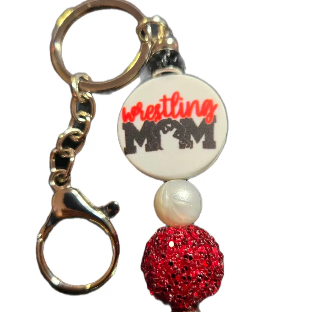 Mom Bar Keychain with Keyring & Alligator Clip Various Colors and Styles Beaded Design for Everyday Use