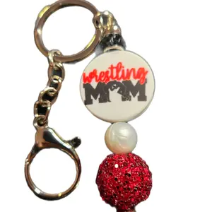Mom Bar Keychain with Keyring & Alligator Clip Various Colors and Styles Beaded Design for Everyday Use