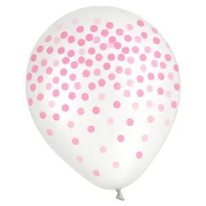 Pink Confetti Latex Balloons - Pack of 6