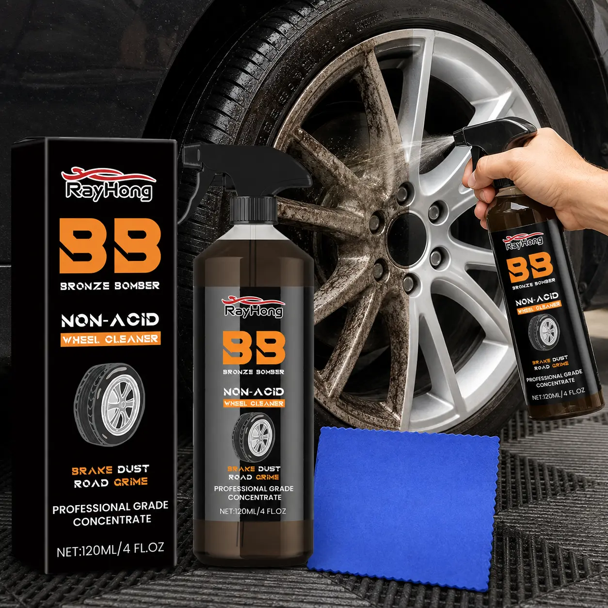 Wheel Cleaner Non Acid Brake Dust remover Rim for Mag Wheels Car Washing Removes Stubborn Grime Leaves Shining Long-Lasting Supply