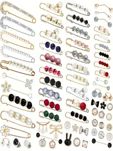 Faux Pearl & Rhinestone Decorated Brooches, 70pcs Elegant Bow & Flower Design Brooch for Women & Girls, Fashion Brooch for Daily Clothing Decor, Trendy All-match & Exquisite Brooch for Birthday Gift, Butterfly, Drop Set Pins