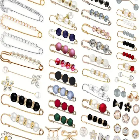 55/70/72 Piece Shirt Buttons Pearl Brooches, Elegant Bow Design, Plain Pattern, All Seasons, Decorative Accessories for Coats, Dresses, Sweaters, Hats, Pouches, Flower Pins, Lapel Pin, Brooch Set