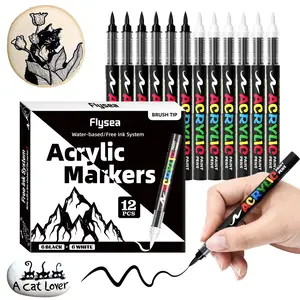 Soft Tip Acrylic Markers Set, Art Marker Pen, 6 Specifications Available, Waterproof Quick Dry High Coverage, Multi-Material Use, Art Outline DIY Drawing