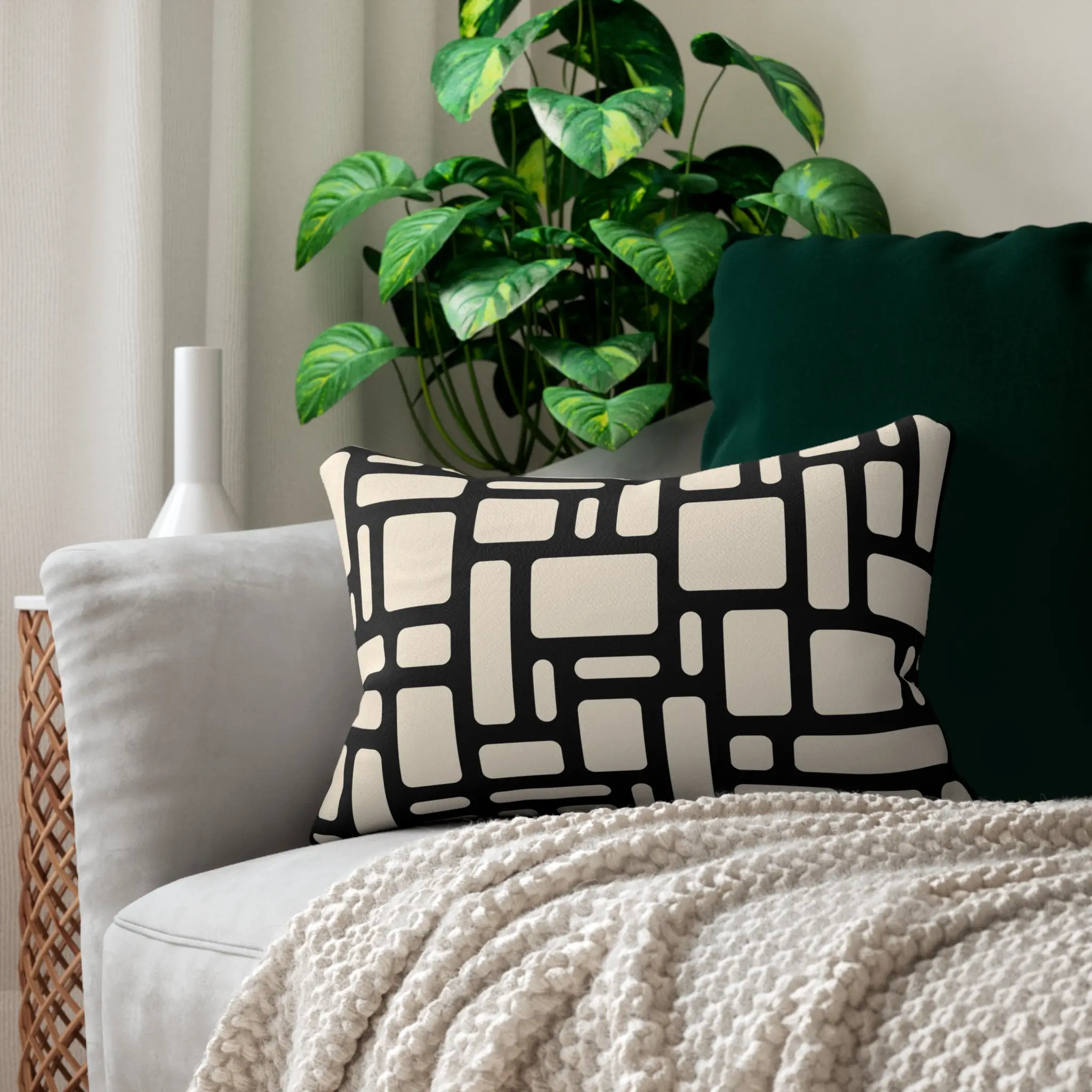 Chic Abstract Pattern Pillow, Throw Cushion, Home Decor, Geometric Design, Modern Stylish Accent, Sofa Accessory