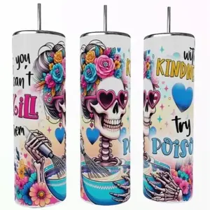20oz K*LL THEM WITH KINDNESS- SUBLIMATED TUMBLER Drinkware Washable Portable