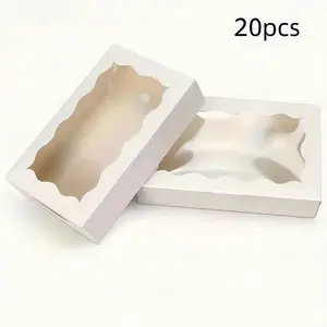 20-Piece / Baking Cookie Boxes with Transparent Windows, Ideal for Chocolate, Strawberries, Muffins & Donuts, Perfect for Christmas Parties