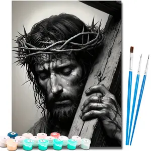 Paint by Numbers Kit for Adults Beginner,Jesus Easy Adult Paint by Number Kits on Canvas DIY Painting for Surprise Gift Home Wall Decor 16x20 Inch