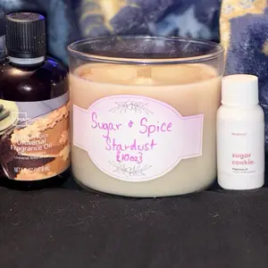 SweetScents Candles Sugar & Spice Stardust 10oz Soy Wax Candle Eco Friendly Pet Safe Fresh Baked Cookie & Pumpkin Spice Scent Home Decor Ornaments