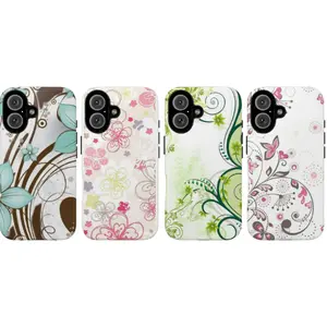 Elegant Floral Swirl Phone Case – Vintage Pastel Flower Botanical Aesthetic Protective Cover for iPhone  11 12 13 14 15 16 17 Pro Max & Samsung Galaxy S21–S25