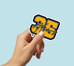 Custom Name Baseball Softball sticker, Personalized Name & Number Sports Water Proof-Vinyl Sticker K