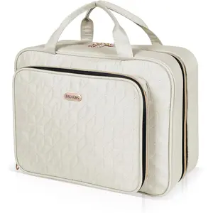 Black Toiletry Bag Travel with Hanging Hook, Water-resistant Cosmetic Makeup Bag Organizer for Shampoo, Full Sized Container, Toiletries Zipper Durable