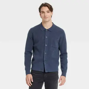 Men's Collared Cardigan - Goodfellow & Co Cornelian Blue M