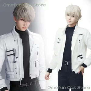 Love And Deepspace Xavier Cosplay Costume Wig Black and White Outfit Jacket Uniform Mens Couple Suit Denim Jacket Washable