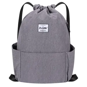 Drawstring Sports Backpack Lightweight Gym Yoga Sackpack Shoulder Rucksack Casual Outdoor Daypack for Women and Men