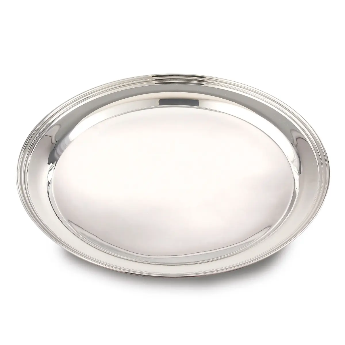 Leeber 7433 Hammered Finish Stainless Steel Round Dinner Plate, 14.5in x 14.5in Tableware for Everyday Use, Suitable for Anyone, 14.5" X 14.5"