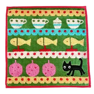 Super Cute Ultra Soft Cat Design Small Hand Towel Washcloth Decorative Home Decor Gift Cotton Pink