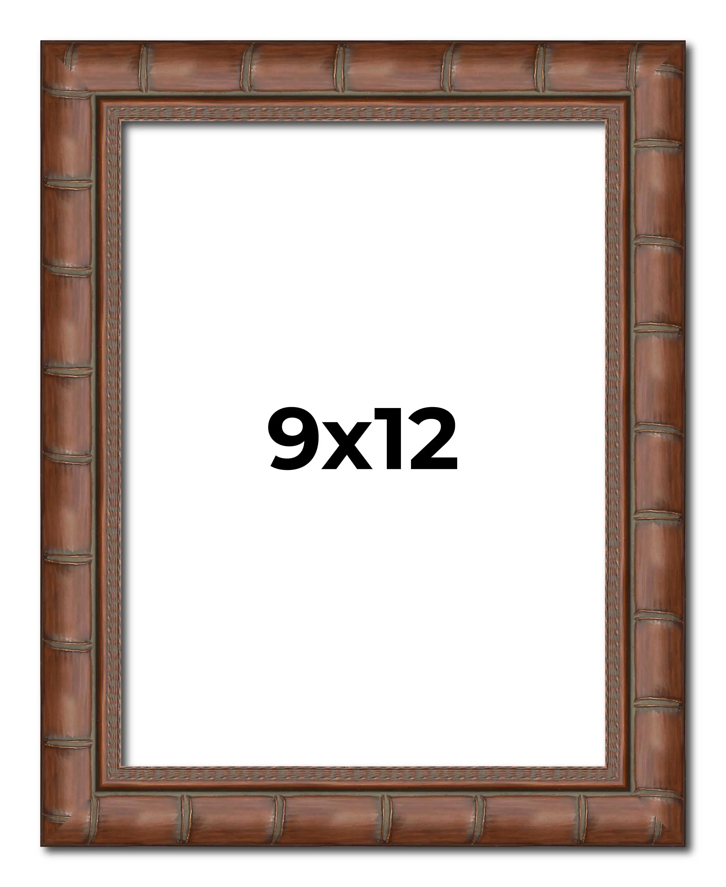 9x12 Brown Modern Bamboo Picture Frame - UV Acrylic, Foam Board Backing, Hanging Hardware