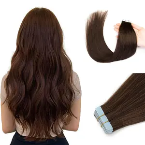 20PCS Tape In Hair Extension Remy Real Human Hair Straight Blonde Seamless Skin Weft Adhesives Remy Hair Extension Natural Black