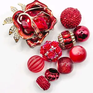 Luxe 10-Piece Bead Mix with Showstopper Accent Charm Featuring Assorted Shapes and Colors for Creative Projects
