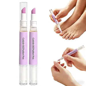 2-Pack 2-in-1 Cuticle Pusher & Oil Pen – Instant Nail Care Tool, Moisturize & Strengthen Dry Damaged Nails Hangnails Pusher Portable Daily Use