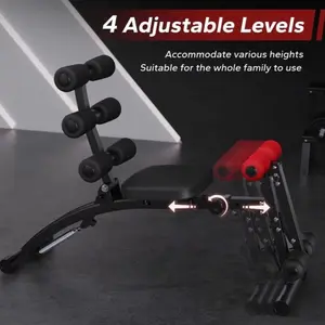 Multi-Functional Adjustable Abdominal Machine - Unisex Home Abs Workout Core Equipment, Sit-Up Trainer, Full-Body Exercise Bench Chair for Tone Abs