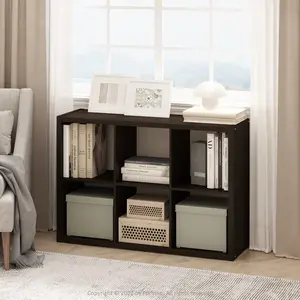 Home Essentials 6-Cube Modern Decorative Storage Organizer Shelf - Display Collectibles, Pictures, Toys, Books, and More - Multi-Purpose, Space-Saving, Easy Assembly, Durable, Versatile, and Stylish - Multiple Colors Available
