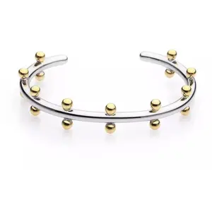 Cindy Studded Cuff - Elegant Gold Bracelet with Round Studs, Simple Design, Versatile Style for Everyday Wear