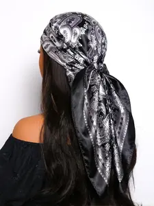 Women's Ditsy Floral Print Square Scarf, Paisley Print Scarf, Hijab Turban, Casual Soft Comfortable Boho Style Shawl for Daily Wear, Fashion Boho Accessories for Women & Girls