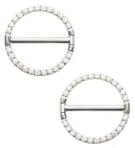 Circlet Clear CZ Titanium Nipple Clicker Ring