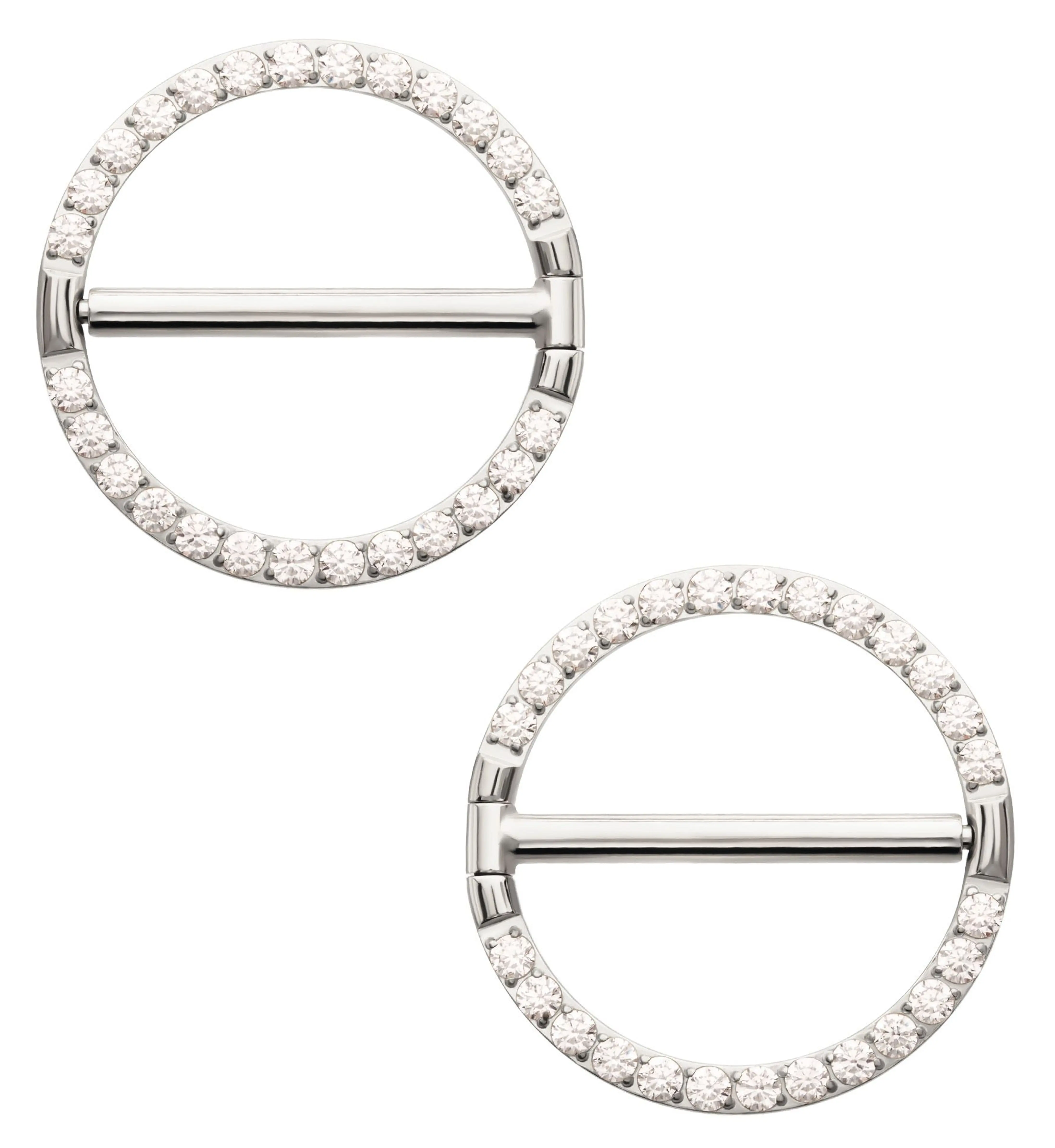 Circlet Clear CZ Titanium Nipple Clicker Ring
