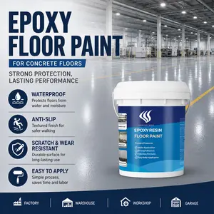Shengwei Epoxy Floor Paint Kit – Waterproof Self-Leveling Non-Slip Garage & Concrete Floor Coating, Heavy Duty Scratch Resistant Finish