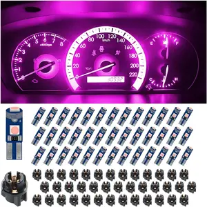40PCS Car Dashboard T5 LED Lights, Super Bright Auto Instrument Panel 3030-3SMD Bulb Replacement, Vehicle Gauge Cluster Indicator Accessories, Universal for RV, SUV, Truck (Pink/Purple)