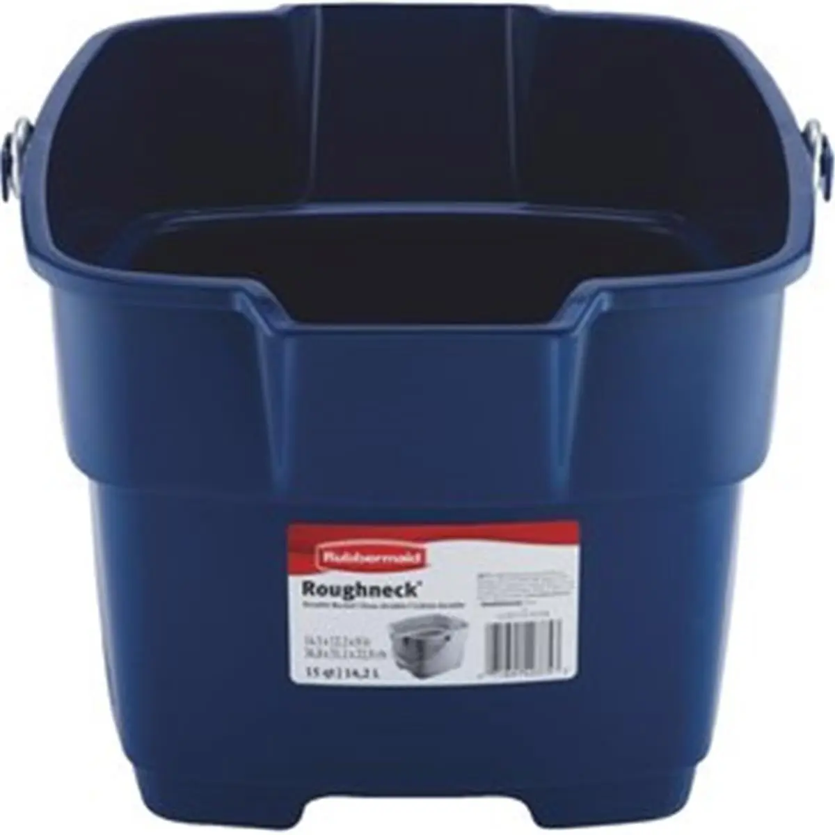 Rubbermaid Roughneck 15 qt. Sturdy Heavy-Duty Plastic Bucket - 12.25 inches Utility Pail with Twin Spouts, Comfort Grip Recessed Grips, Handle for Heavy Use, Water Sports, Sailing