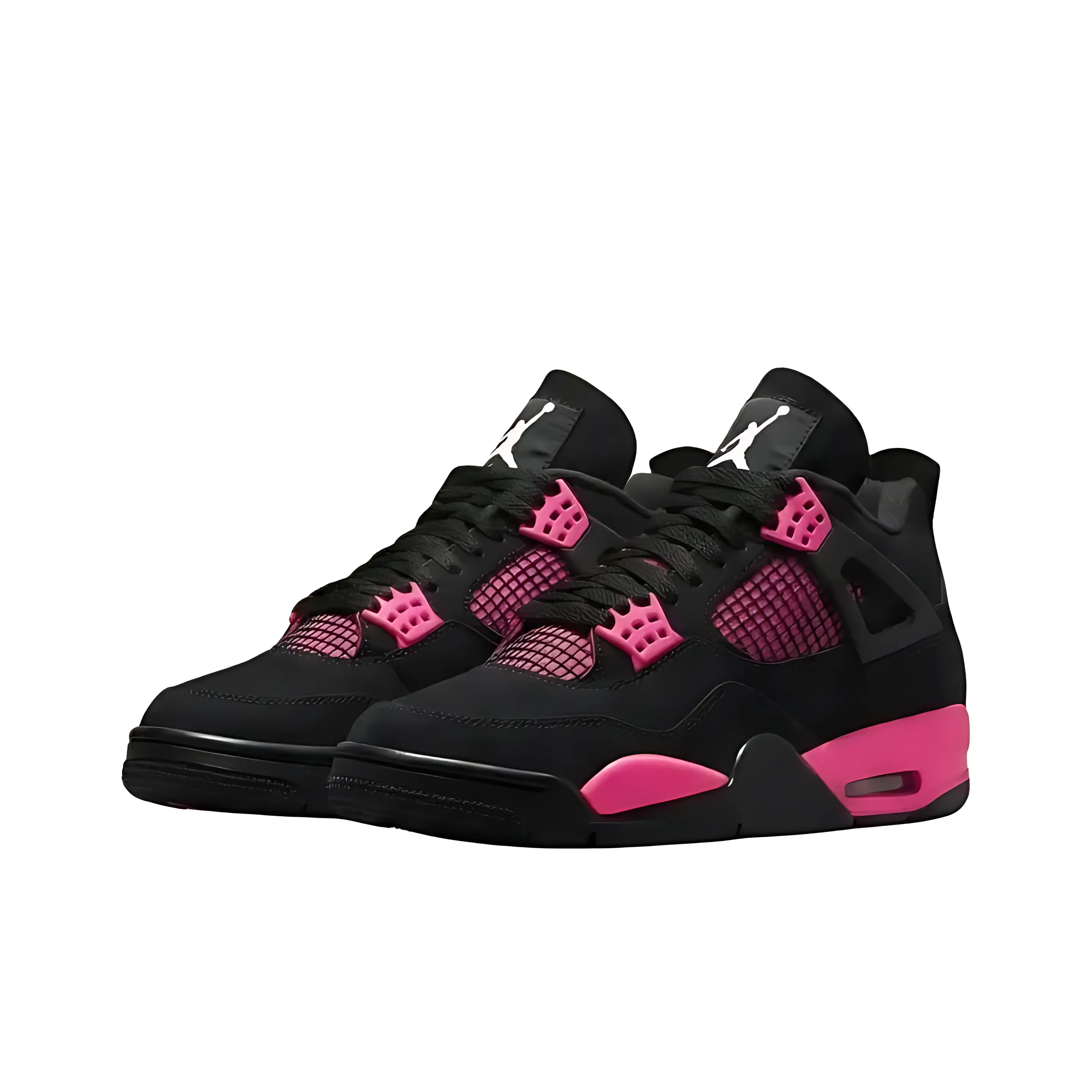 Unisex Retro 4 Basketball Sneakers | Brand New Sealed with Original Shoe Box | Black Hot Pink | Multi-Color | Breathable Upper Non Slip Sole | Street Fashion Casual Sports Shoes