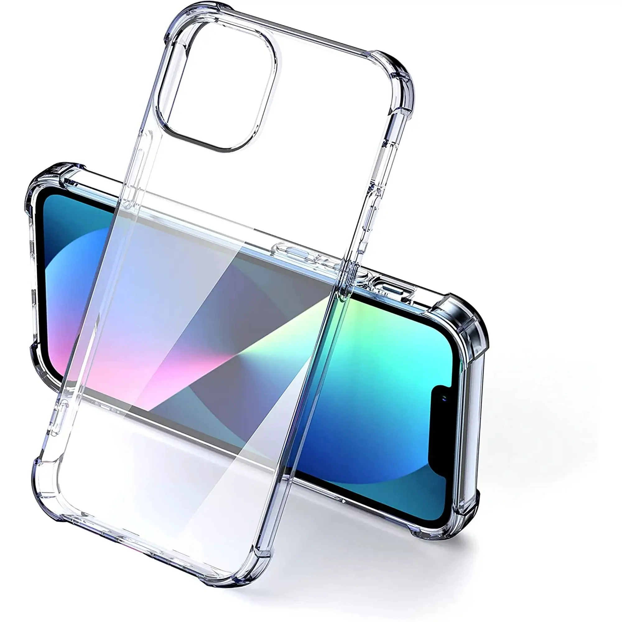 Clear Case for iPhone 13 Mini, Anti-Scratch Phone Case, Slim Thin Shockproof Protective Cover with Shock-Absorption Bumper-Crystal Clear Accessories Protection