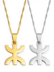 1pc Africa Berbers Symbol Pendant Necklaces Stainless Steel African Berber Kabyle Style Amazigh Jewelry