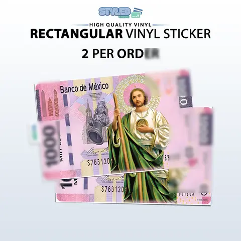 san judas 1000 billete rectangle vinyl sticker